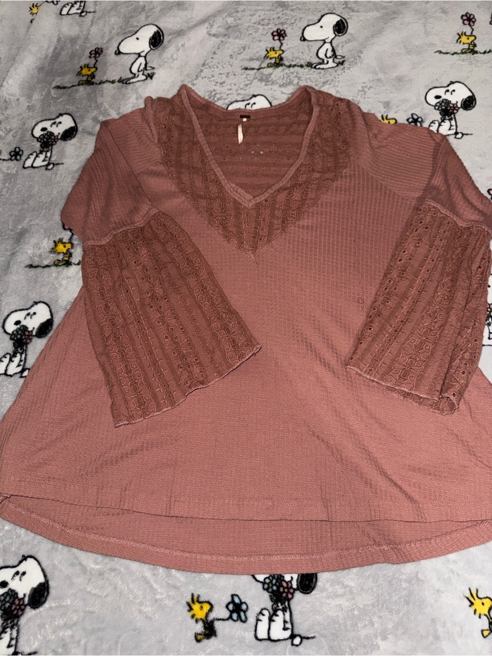 Free People V-Shaped Blouse